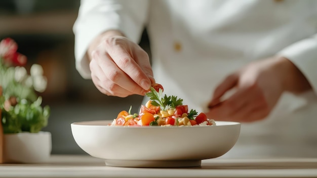 Шеф готовит блюдо